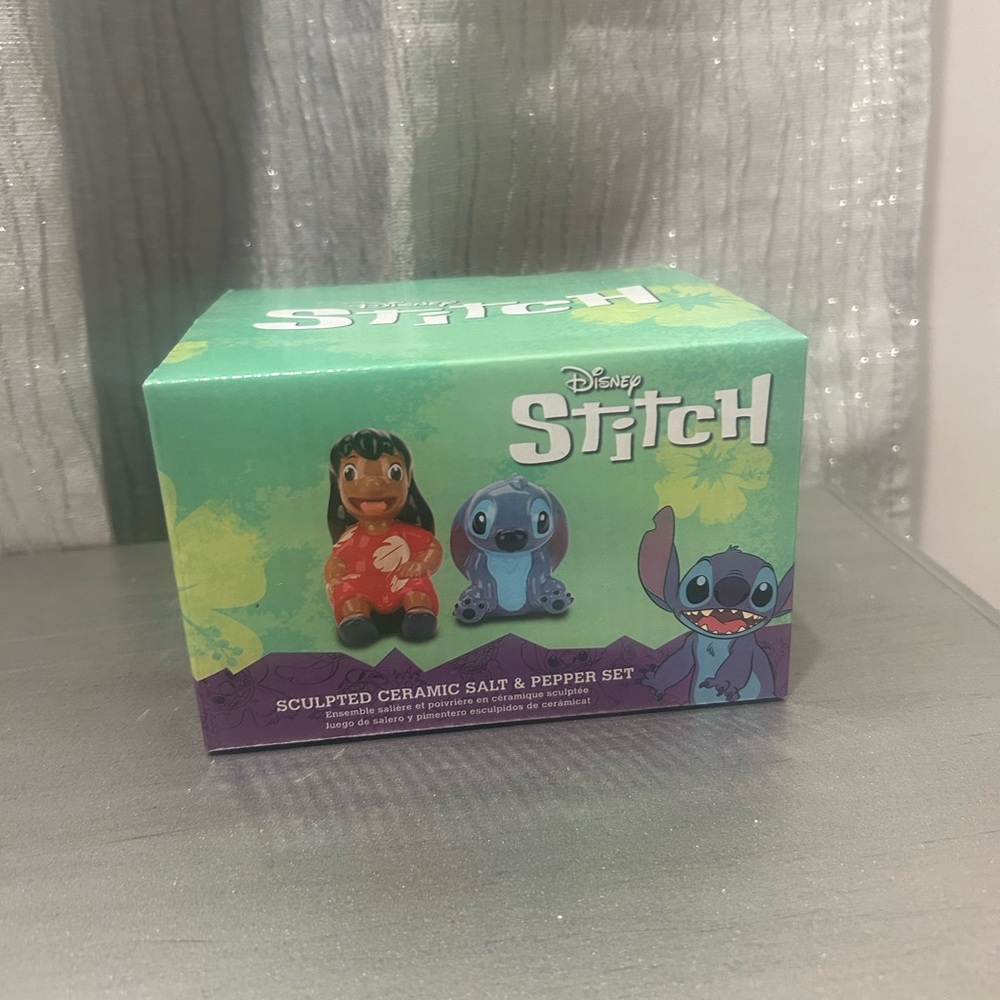 Disney Lilo & Stitch Ceramic Salt & Pepper Shaker Set - Green and Purple